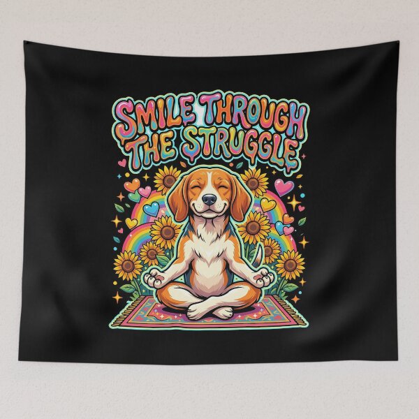 Item preview, Smile Through The Struggle Happy Beagle Positivity Vector Graphic designed and sold by Tong4130.