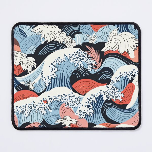 Item preview, Japanese waves abstract repeated design designed and sold by Rhu Creations.