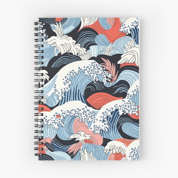 Item preview, Japanese waves abstract repeated design designed and sold by Rhu Creations.