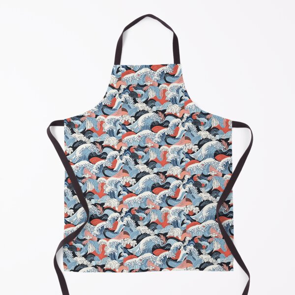 Item preview, Japanese waves abstract repeated design designed and sold by Rhu Creations.