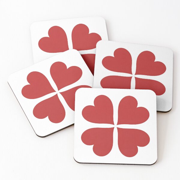 Item preview, Four Hearts Clover - Red Geometric Love Design designed and sold by hundred stories.