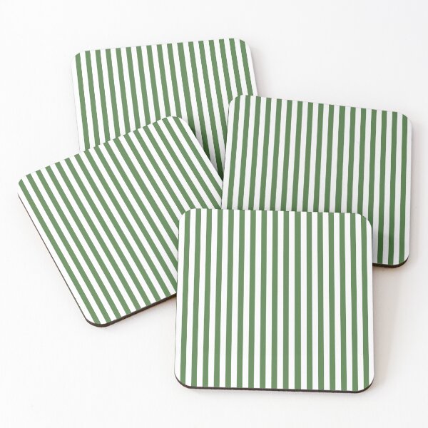 Item preview, Green Stripes Narrow Vertical Stripe Geometric Pattern designed and sold by ArtBIU.