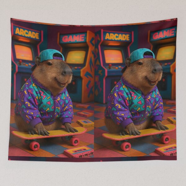 Item preview, 90s Arcade Skater Capybara designed and sold by Sybille-Yates.
