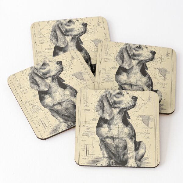 Item preview, Beagle Dog with Geometric Drawings designed and sold by lautir.