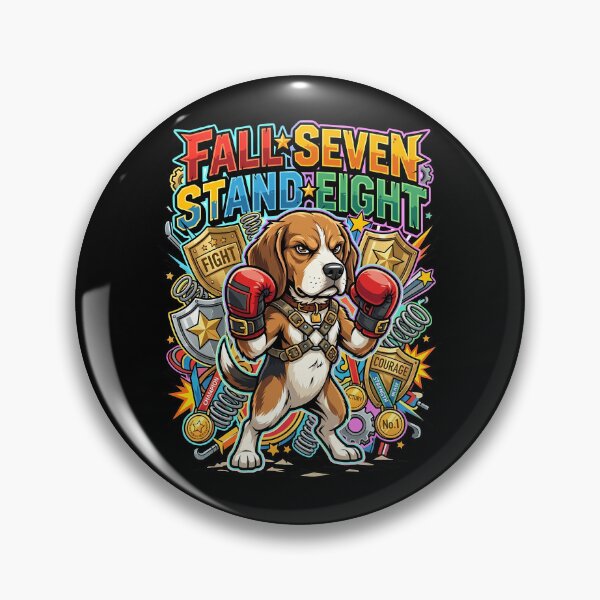 Item preview, Fall Seven Stand Eight Beagle Boxer Resilience Meme Art designed and sold by Tong4130.