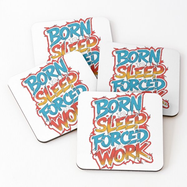 Item preview, Born to Sleep Forced to Work Funny Quote designed and sold by The Curated Palett.