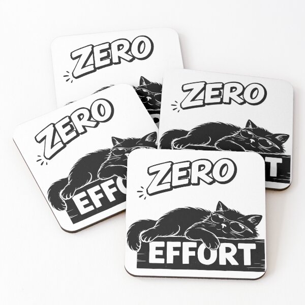 Item preview, Zero Effort Cat – Lazy Funny Black Cat Meme With Sarcastic Attitude Design designed and sold by MonNoir.