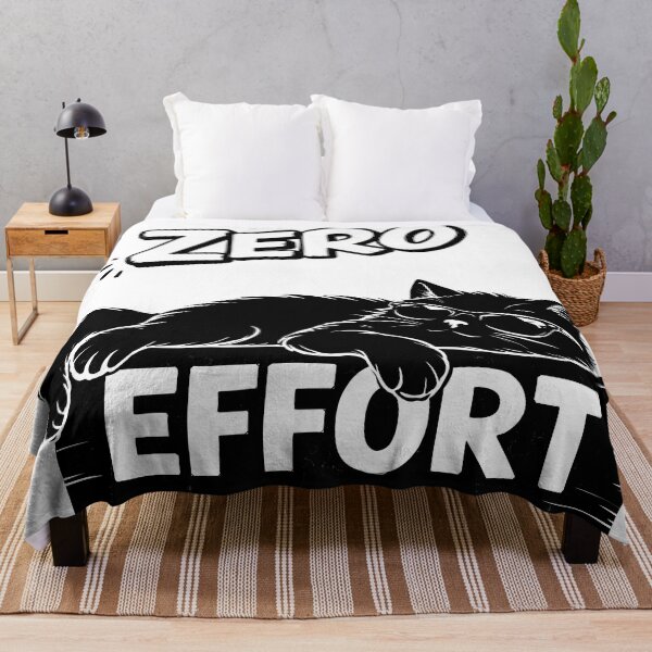 Item preview, Zero Effort Cat – Lazy Funny Black Cat Meme With Sarcastic Attitude Design designed and sold by MonNoir.