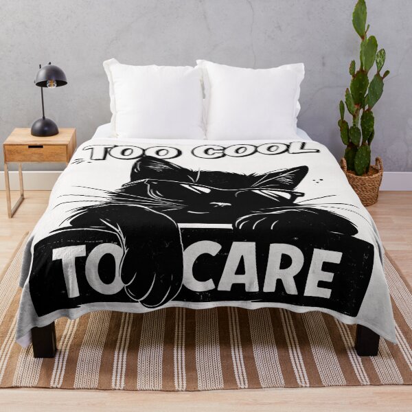Item preview, Too Cool To Care Cat – Funny Cool Black Cat With Sunglasses Sarcastic Design designed and sold by MonNoir.
