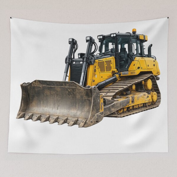 Item preview, Powerful Yellow Bulldozer – Heavy Construction Machinery Illustration designed and sold by Radekku.