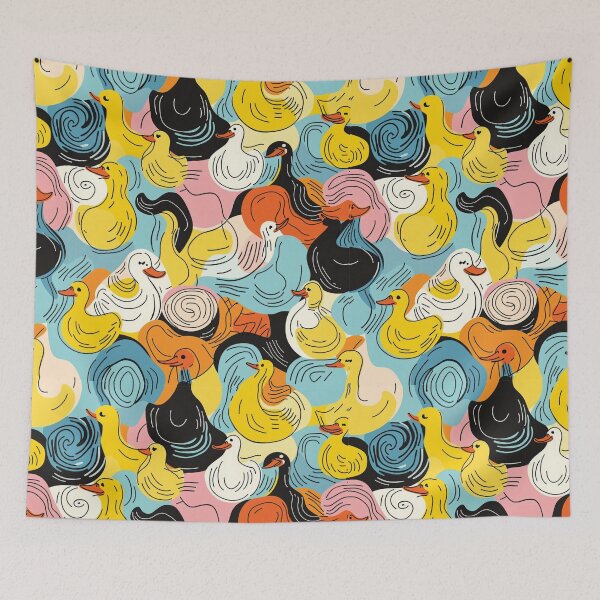 Item preview, Cute Funny Ducks abstract repeated design designed and sold by Rhu Creations.