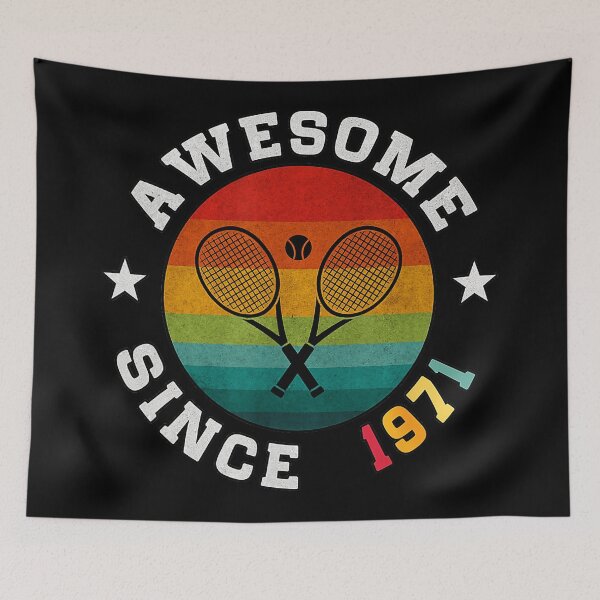 Item preview, Awesome Since 1971 Tennis Vintage Retro Birthday designed and sold by WayTBeenkenArt.