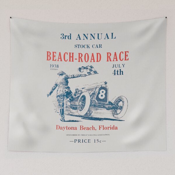 Item preview, 1938 Daytona Beach Road Course Vintage Stock Car Racing Poster designed and sold by EdGraphy.