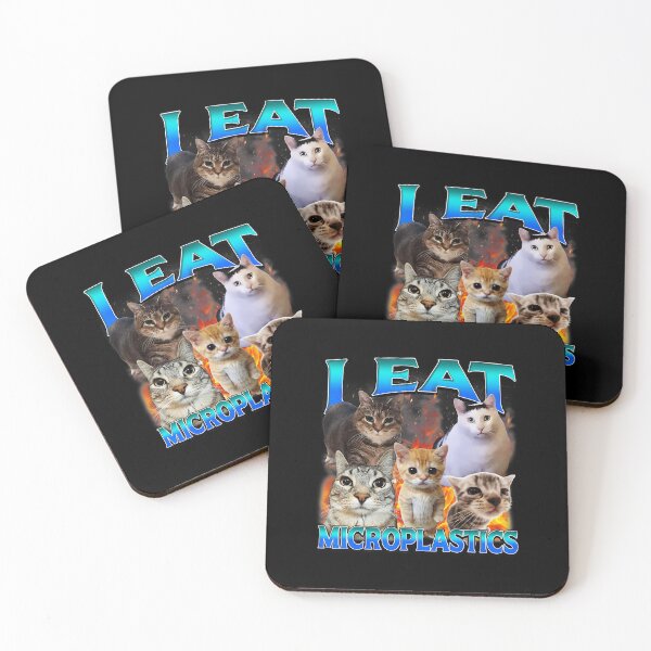 Item preview, I Eat Microplastics Funny Cat Meme Chaos  designed and sold by tadmercado.