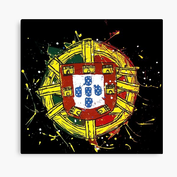 Portuguese Shield Splattered Canvas Print
