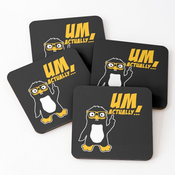 Item preview, Um Actually Penguin Finger Pointing Smug Nerd Correction designed and sold by shirt-o-mat.