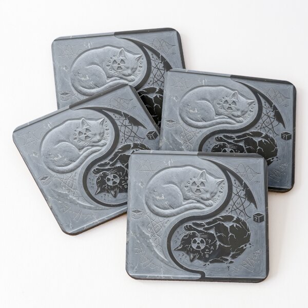 Item preview, Schrödinger's Cat Yin Yang Stone Carving designed and sold by Sybille-Yates.