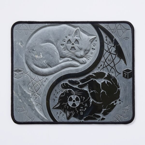 Item preview, Schrödinger's Cat Yin Yang Stone Carving designed and sold by Sybille-Yates.
