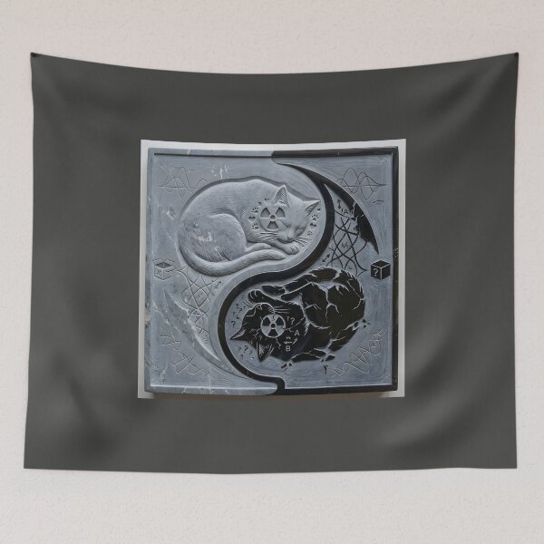 Item preview, Schrödinger's Cat Yin Yang Stone Carving designed and sold by Sybille-Yates.