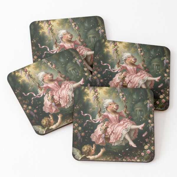 Item preview, Rococo Capybara The Swing Fragonard Parody French Painting Art designed and sold by CapyVerseStudio.