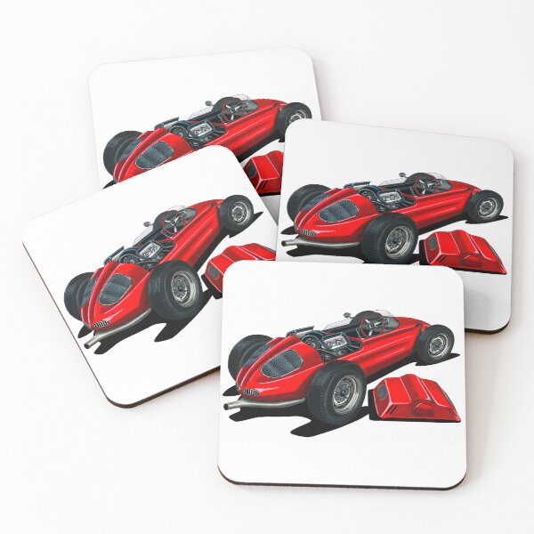 Item preview, Exclusive drawing legendary grand prix red racing car 718 Monoposto with flat air cooled engine designed and sold by Cars23.