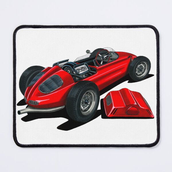 Item preview, Exclusive drawing legendary grand prix red racing car 718 Monoposto with flat air cooled engine designed and sold by Cars23.