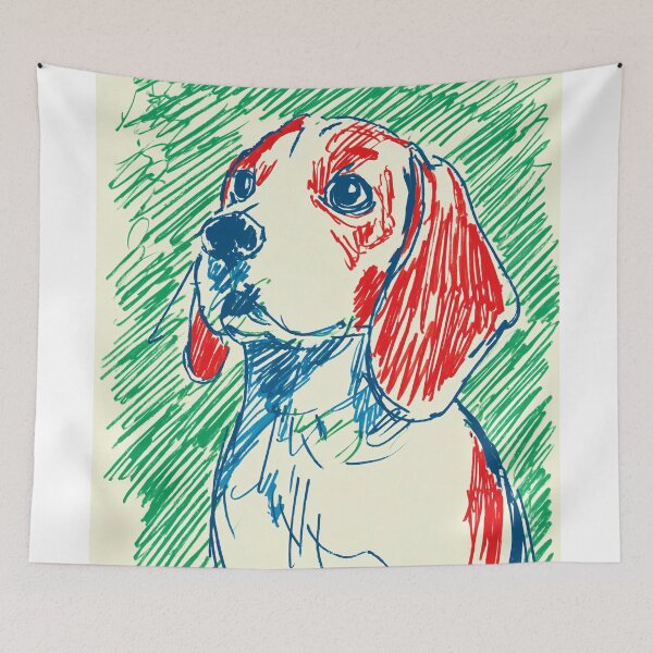Item preview, Beagle Sketch with Vibrant Colors designed and sold by lautir.