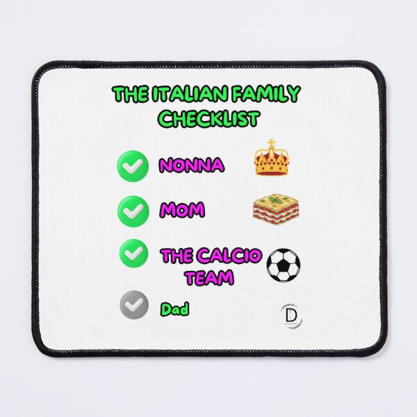 Item preview, Funny Italian Family Hierarchy Checklist - Nonna Mom Calcio Dad Joke designed and sold by TheItaliandilemma.