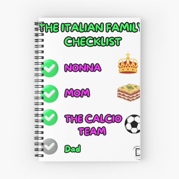 Item preview, Funny Italian Family Hierarchy Checklist - Nonna Mom Calcio Dad Joke designed and sold by TheItaliandilemma.