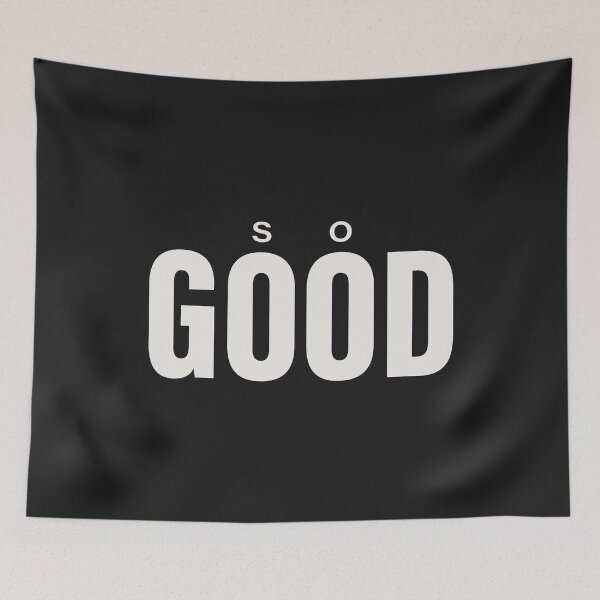 Item preview, Minimalist "so GOOD" Bold Typography Streetwear Aesthetic (White on Black) designed and sold by trepiu.