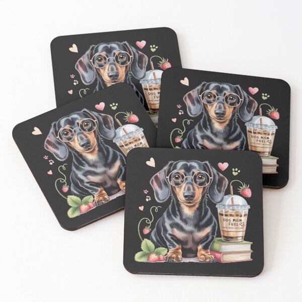 Item preview, Dachshund Dog Mom Fuel Coffee Lover Cute Wiener Dog Glasses Strawberry Books designed and sold by tamdevo1.
