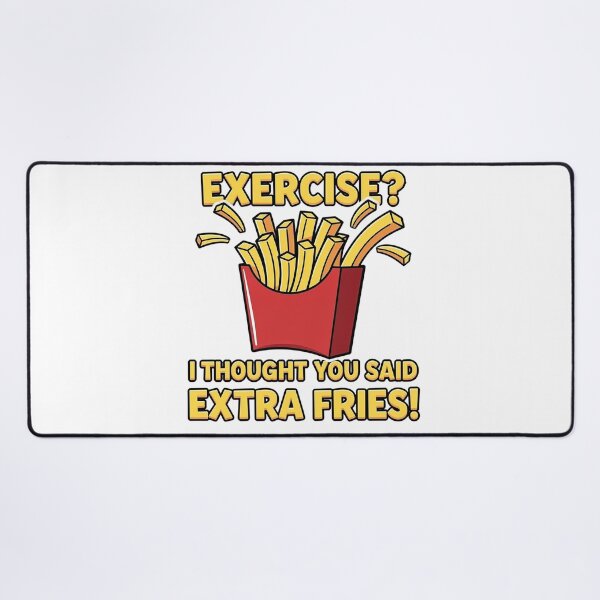 Item preview, Funny Unisex Graphic Tee – ‘Exercise? Extra Fries!’ Print-on-Demand T-Shirt designed and sold by MoolokaiApperal.