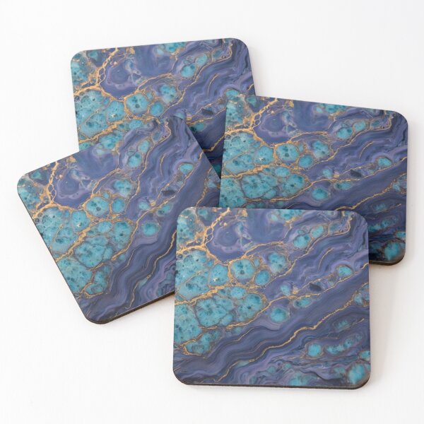 Item preview, Blue and Gold Marbling designed and sold by Monkeysalad.