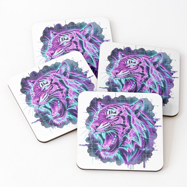 Item preview, neon cyber tiger designed and sold by catcurio.