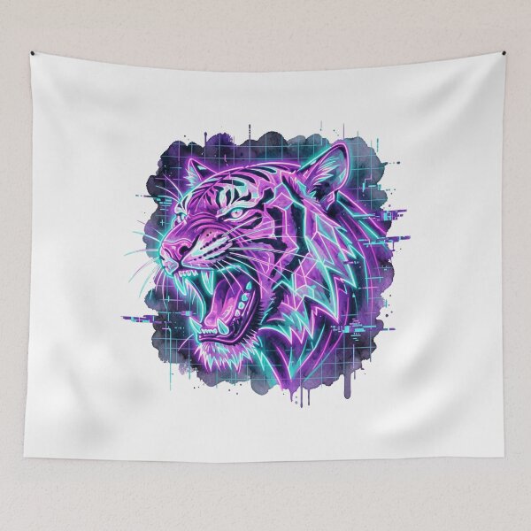 Item preview, neon cyber tiger designed and sold by catcurio.