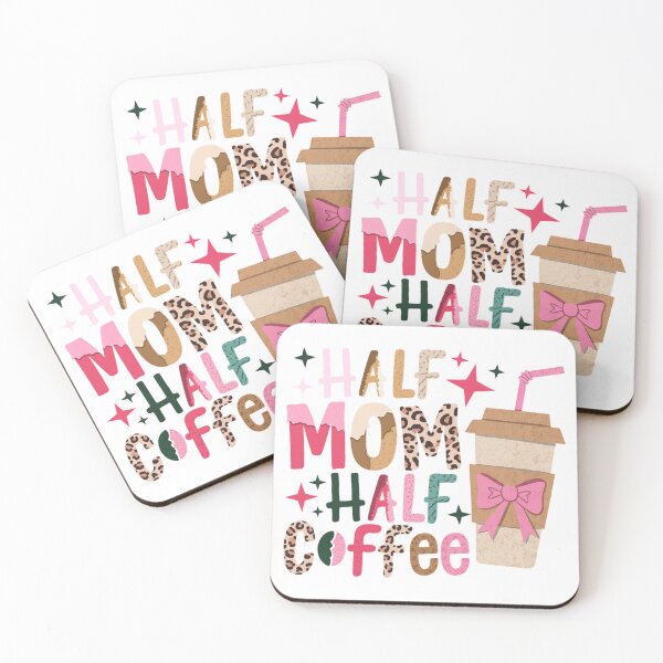 Item preview, Half Mom Half Coffee Retro Aesthetic Leopard Print Coffee Lover designed and sold by pixelspaperslab.