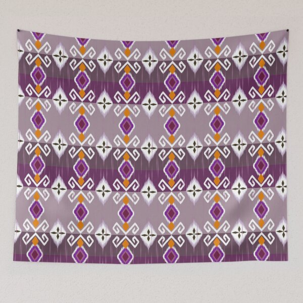 Item preview, Seamless Pattern Poyal purple ikat  designed and sold by bykaewjai-art.