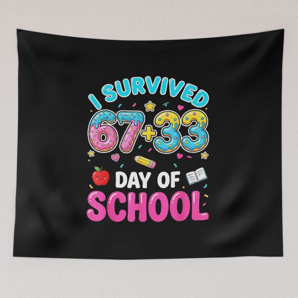 Item preview, I Survived 67 33 Days of School Funny Donut Math Design designed and sold by gladysenglish.