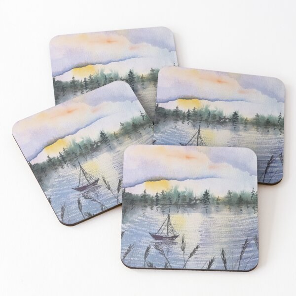 Item preview, Solitary Sail at Sunset designed and sold by Serene Strokes Art.
