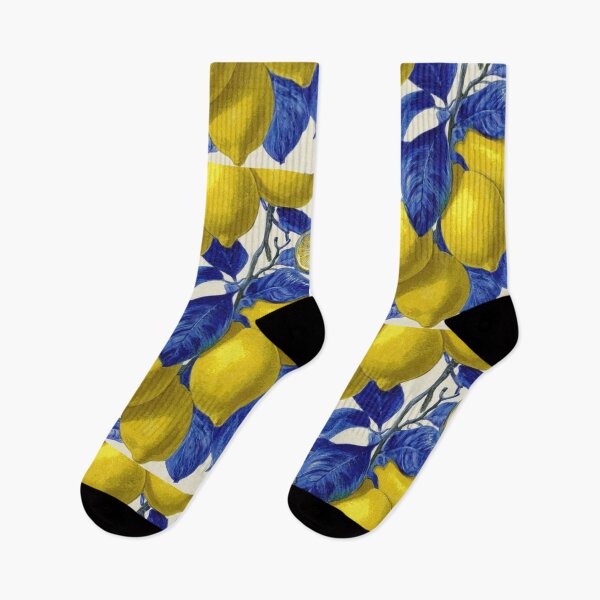 Item preview, Blue Lemon Botanical Pattern – Elegant Citrus Floral Art designed and sold by velvetskyco.