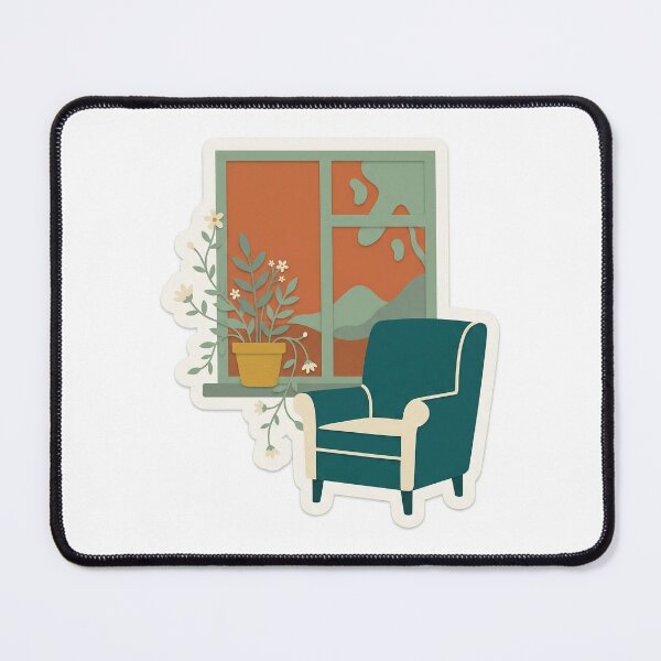 Item preview, Armchair by Window with Potted Plant designed and sold by belajarubic.