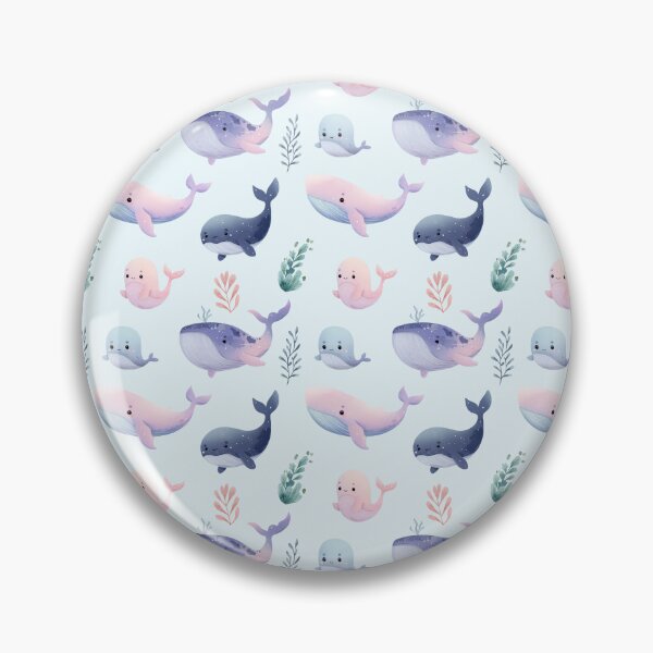Item preview, Cute Whale Seamless Pattern – Pastel Ocean Animal Print for Kids Decor designed and sold by ArtFairy38.