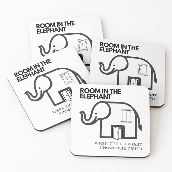 Item preview, Elephant in the Room Minimalist Funny Pun Clever Humor Line Art designed and sold by E20STUDIO.