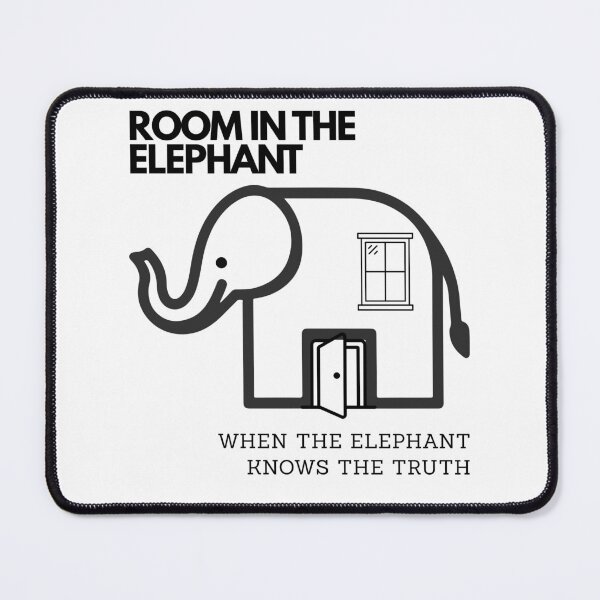 Item preview, Elephant in the Room Minimalist Funny Pun Clever Humor Line Art designed and sold by E20STUDIO.