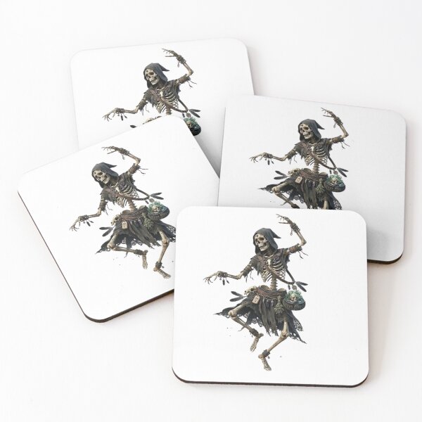 Item preview, Dancing Skeleton Witch Spell Illustration designed and sold by Cauldron Crafts.