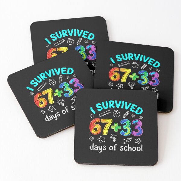 Item preview, I Survived 67+33 Days of School Funny Math Design designed and sold by gladysenglish.