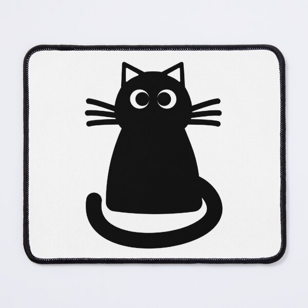 Item preview, A fat black cat with crossed eyes and a long tail stands still,  a funny cat face. designed and sold by Nengsang.