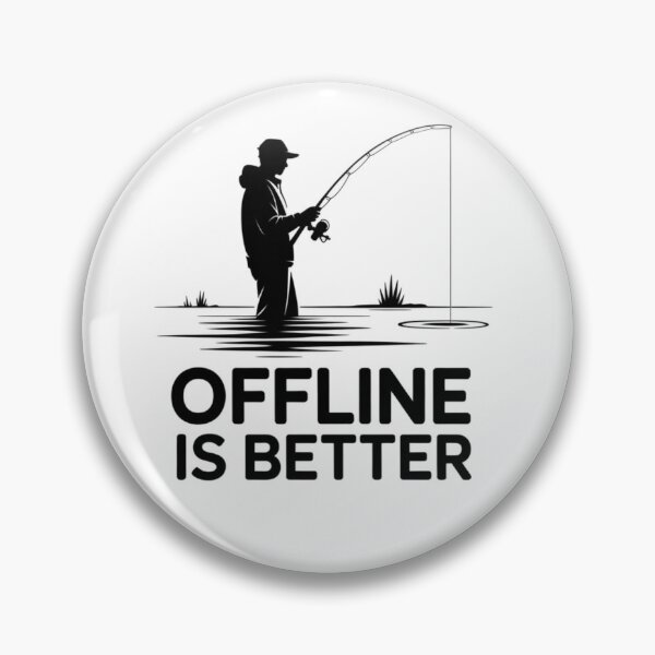 Artikelvorschau, Offline Is Better Fishing Shirt – Minimalistisches Angler-Design, Spinnfischer-T-Shirt, Geschenk für Outdoor-Fans entworfen und verkauft von MammieLO Art.