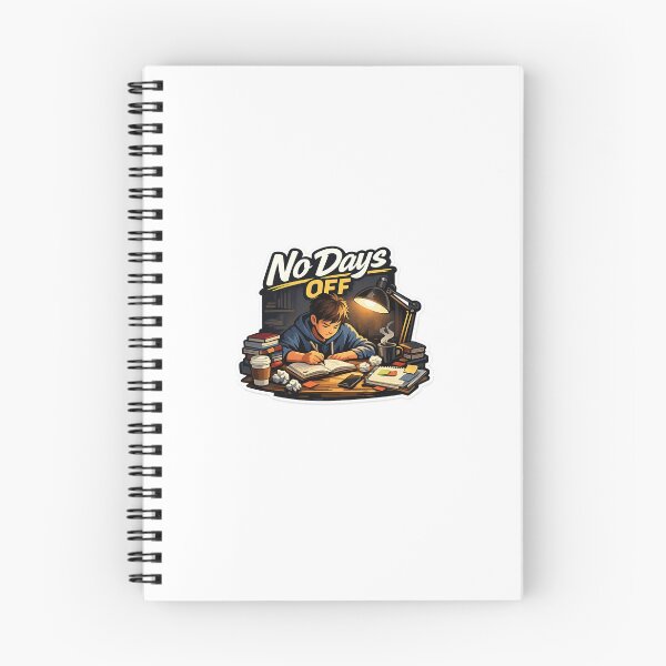 Item preview, No Days Off Study Motivation Sticker – Late Night Student Grind Aesthetic designed and sold by Doodlynx.