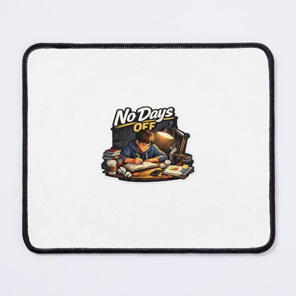 Item preview, No Days Off Study Motivation Sticker – Late Night Student Grind Aesthetic designed and sold by Doodlynx.
